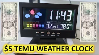 $5 #TEMU Desktop Weather Clock Calendar Color Screen With Humidity, Temperature & Alarm