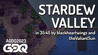 Stardew Valley by blackheartwings and theValiantSun in 35:45 - Awesome Games Done Quick 2023