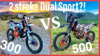 KTM 300 TPI vs KTM 500 EXC-F - Dual Sport 2 Stroke?! Motovlog