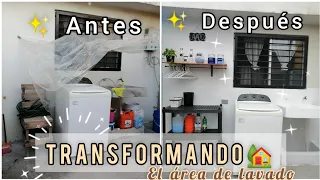 Transformando mi Área de lavado, con cosas económicas/Casa infonavit🏡#transformation #casainfonavit