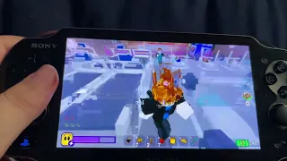 Playing Roblox on a PS Vita through PS4 Remote Play.