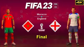 FIFA 23 - MOROCCO vs. ENGLAND - FIFA World Cup Final - Ziyech vs. Kane - PS5™ [4K]