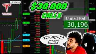 HOW I MADE $30,000 DAY TRADING TSLA LIVE (Start to Finish)