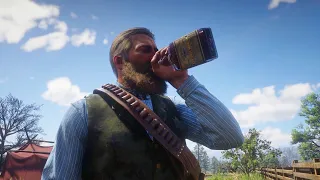Drunken Arthur is trying to rob someone. Red Dead Redemption 2