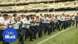 Powerful moment New Zealand police officers perform haka for deceased colleague