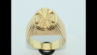 How is made. Men's ring 18 kt gold hand made with coat of arms