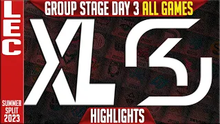 XL vs SK Highlights ALL GAMES | LEC Summer 2023 Groups Day 3 | Excel vs SK Gaming