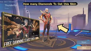 How Many Diamonds for Get skin Chou DAWNING STARS | Mobile legends