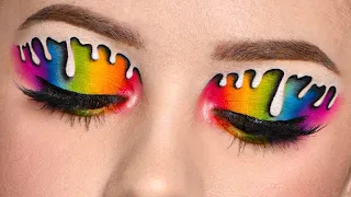 INSTAGRAM Makeup - DRIPPING RAINBOW Eye Makeup Recreation