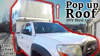 DIY Four Wheel Camper Build:  How to make a roof lifting, pop-up mechanism