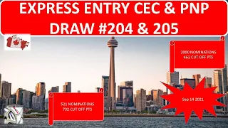 Express Entry 204-205 | Canada Immigration | PNP | CEC draw