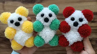 Ponpondan Ayı Nasıl Yapılır 🧸 / Easy Pompon Bear Making