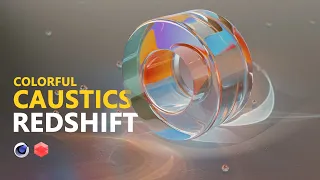Colorfull Glass with Caustics in C4D & RedShift