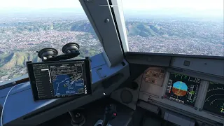 Fenix A320 - Offset ILS Approach Napoli RW06 - over the city.