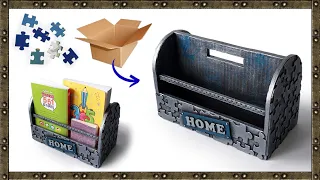 How to make OBJECT HOLDER with puzzle pieces and cardboard