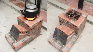 Creative 2 In 1 Smokeless Wood Stove, Cement And Brick Ideas