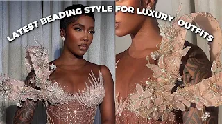 HOW TO BEAD OUTFITS AND HEADBANDS | LUXURY BEADING PATTERN FOR DRESSES | 3D PETALS FROM FABRIC