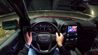 2022 GMC Sierra 1500 AT4 Limited 3.0 Duramax Diesel - POV Night Drive (Binaural Audio)