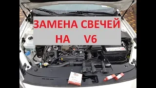 Замена свечей зажигания V6 3.0 3.3 3.5 3.8 Hyundai Kia spark plugs replacement