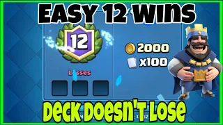 12 wins classic challenge with the easiest Pekka Bridge Spam deck in Clash Royale.