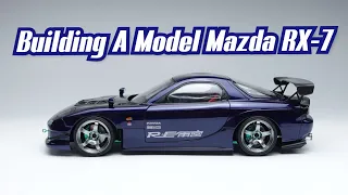 Building A Model Mazda RX7 in 10 Minutes, 1/24 Scale Model Car Aoshima.