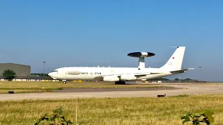 NATO Boeing E-3A (AWACS) Sentry LX-N90454 taxies and departs RAF Waddington - Exercise Cobra Warrior