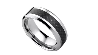 Tungsten Carbide Ring with Carbon Fiber