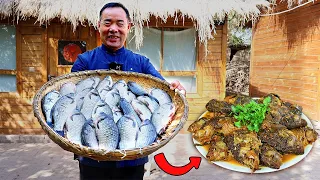 Cooked 20 Wild Carps into a Specialty Chinese Cuisine, Soft and Yummy | Uncle Rural Gourmet