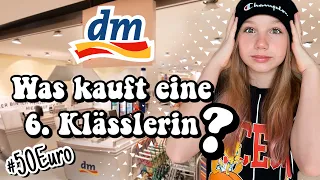 WAS KAUFT EINE 6. KLÄSSLERIN FÜR 50 EURO BEI DM ? 🌻Alles kaufen was in Einkaufskorb passt | HEY ISI