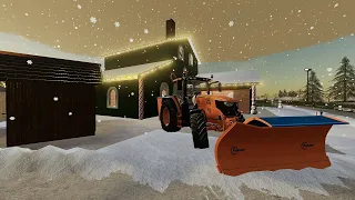 Christmas snow plowing | Orange John Deere 6r | Farming simulator 19 |