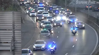 POLICE escorte l'impressionnant convoi UKRAINIEN à Paris