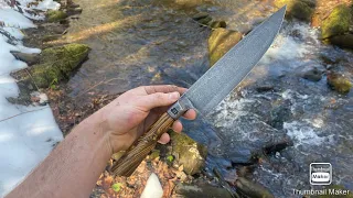 Forging an integral Damascus kitchen knife