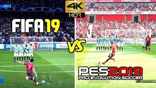 FIFA 19 vs PES 2019 Gameplay & Graphics Comparison | 4K HDR