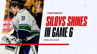 Biron 'so impressed' with how Silovs performed in series-clinching win