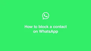 How to Block a Contact | WhatsApp