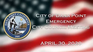 Emergency City Council Meeting: April 30, 2020