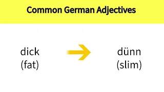 70+ Most Common German Adjectives, German Vocabulary for Beginners, #learngermanforfree