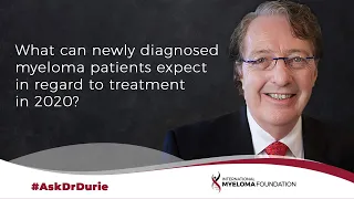 What can newly diagnosed myeloma patients expect in regard to treatment in 2020?