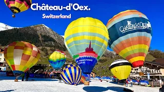 🇨🇭International Hot Air Balloon Festival at Château-d'Oex , Switzerland _  Swiss Alps