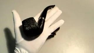 Курительная трубка L'anatra Black Silk Classic Silver Bent Billiard