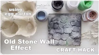 DIY Old Stone Wall Effect ♡ Craft Life Hack ♡ using egg carton ♡ Maremi's Small Art ♡