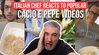 Italian Chef Reacts to Most Popular CACIO E PEPE VIDEOS