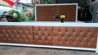 How to make bed frame step by step with foam tile head board