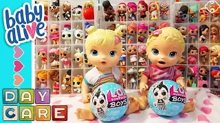 👶 Baby Alive Daycare! Liam wants to play LOL Surprise Boy dolls with Kitty, but Ethan teases him!😭