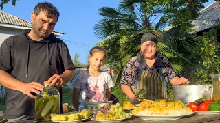 GRANDMA COOKING BEST PILAF WITH STEP BY STEP INSTRUCTIONS! RELAXING VILLAGE! AZERBAIJAN COUNTRY LIFE