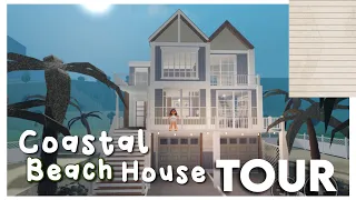 COASTAL BEACH HOUSE TOUR!! || Bloxburg🌊🌴 || Blue Roses