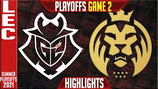 G2 vs MAD Highlights Game 2 | LEC Playoffs Summer 2021 Round 1 | G2 Esports vs MAD Lions G2