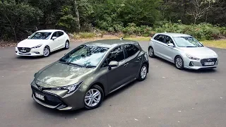 2019 Toyota Corolla vs 2019 Hyundai i30 vs 2019 Mazda 3