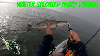 Winter Speckled Trout Fishing Laguna Madre Corpus Christi - Mirrolure Lil John XL