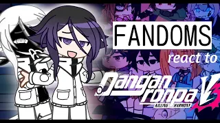 Fandoms React To Danganronpa Kokichi [FNAF Aftons, HP,  Omori, TOH, Amphibia, YTTD, Creepypasta, UT]